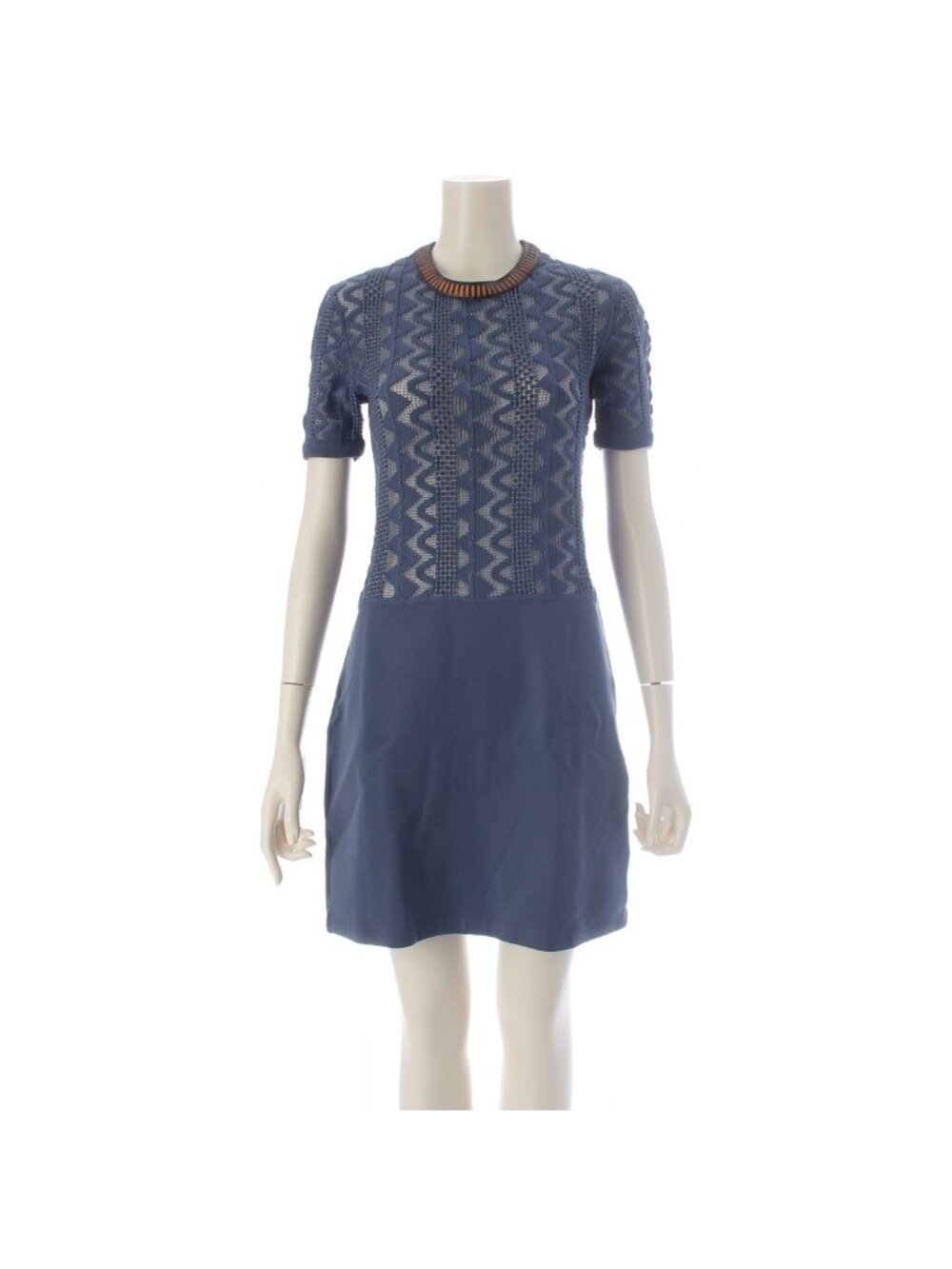 Louis Vuitton by Nicolas Ghesquiere Cotton Short Sleeve Stretch Lace Contrast